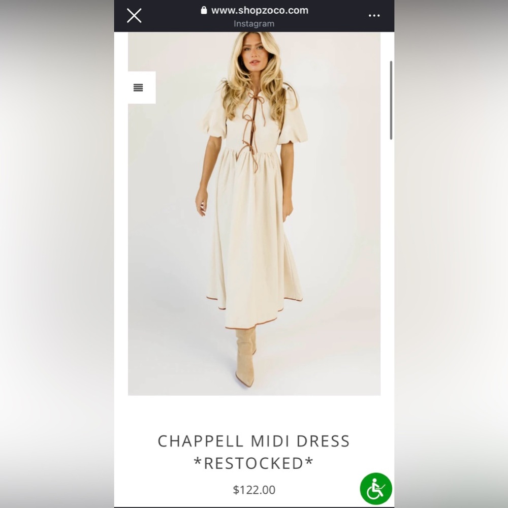 Cream Maxi Dress with Puff Sleeves
